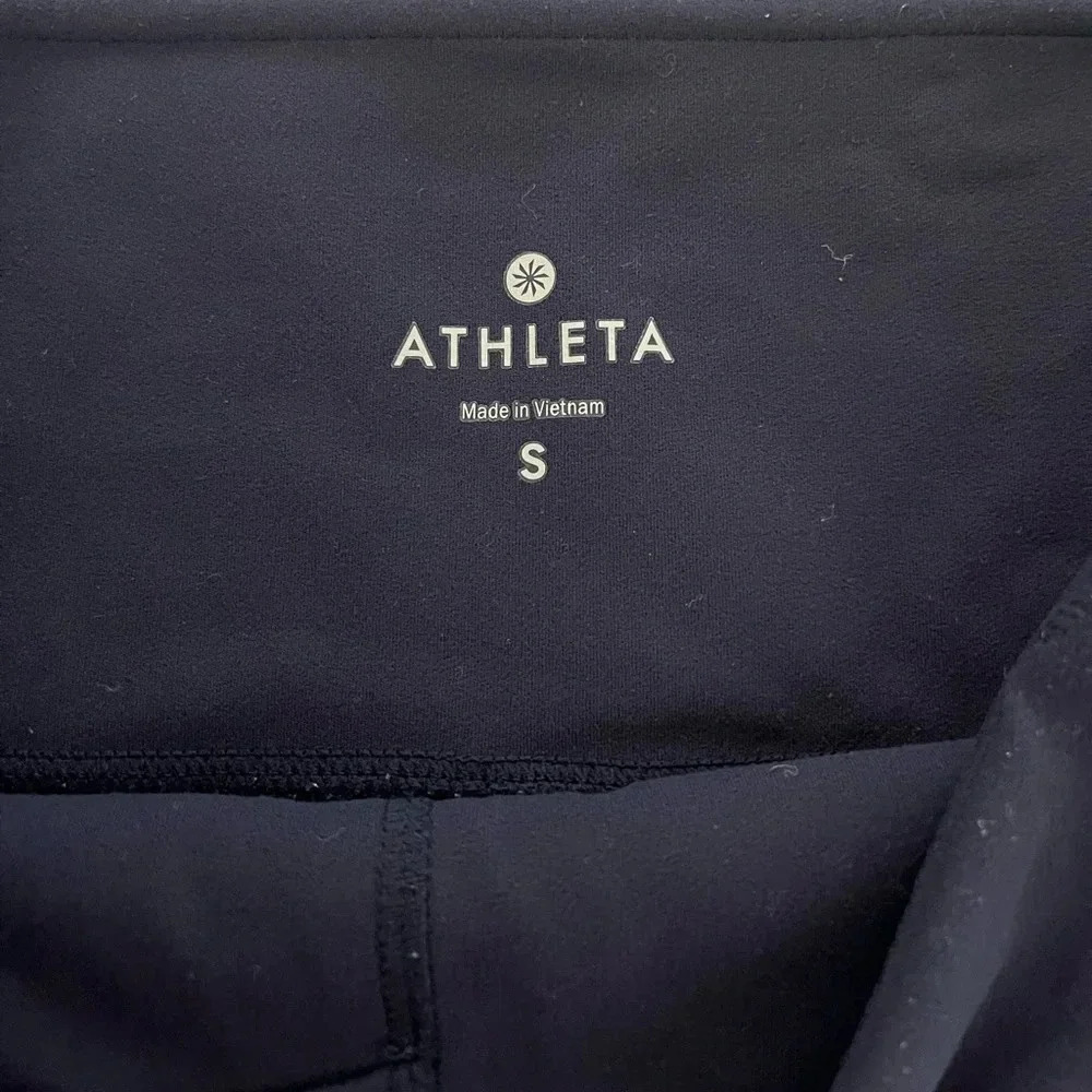 Athleta navy blue leggings size small mesh workout gym yoga Athleisure pants - Picture 2 of 5